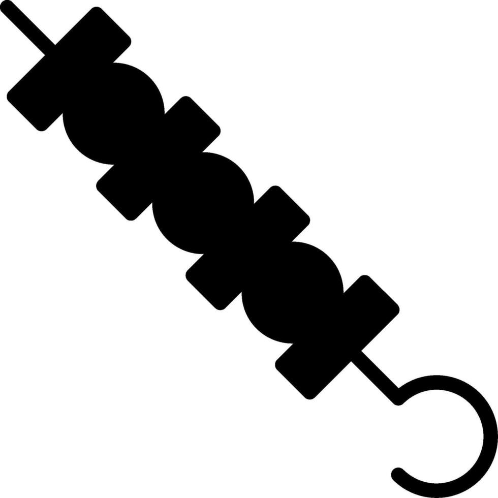 A black and white illustration of a hook vector
