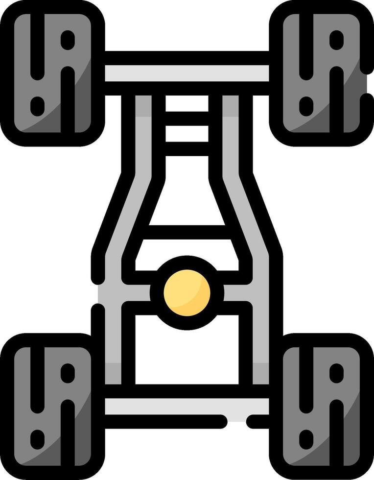 Car icon with wheels and a yellow ball vector