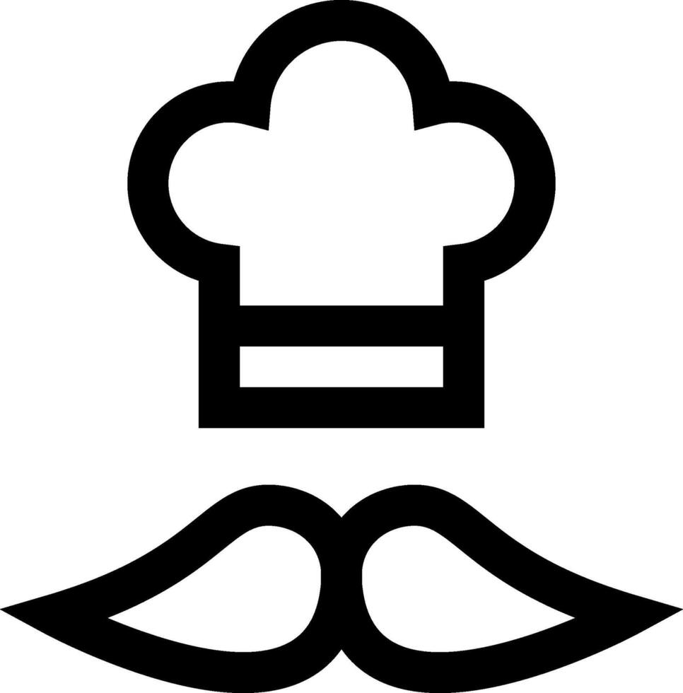 Chef hat and mustache icon vector