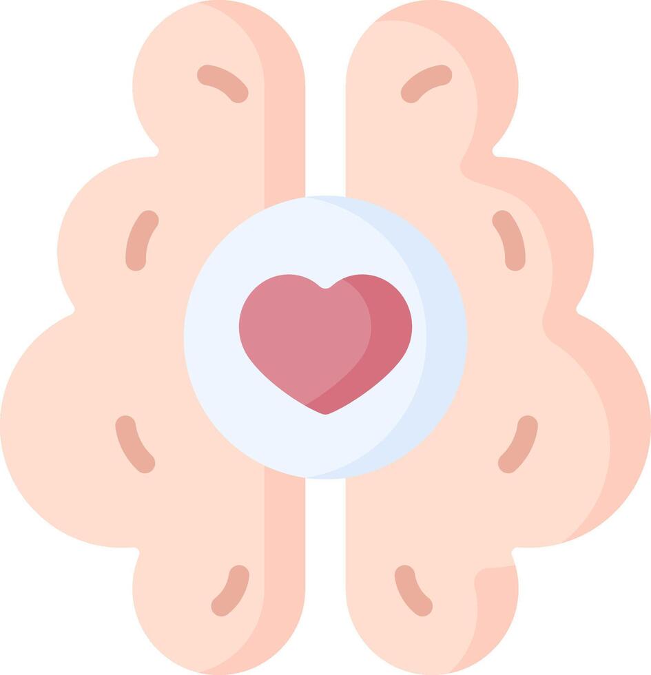A brain with a heart in the middle vector