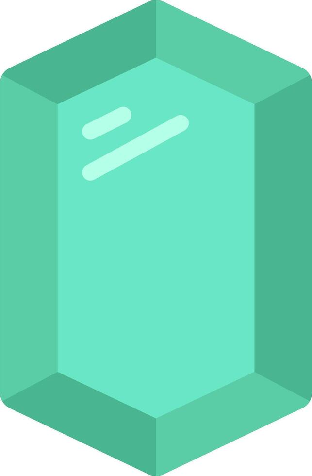 A green hexagon with a white line on it vector