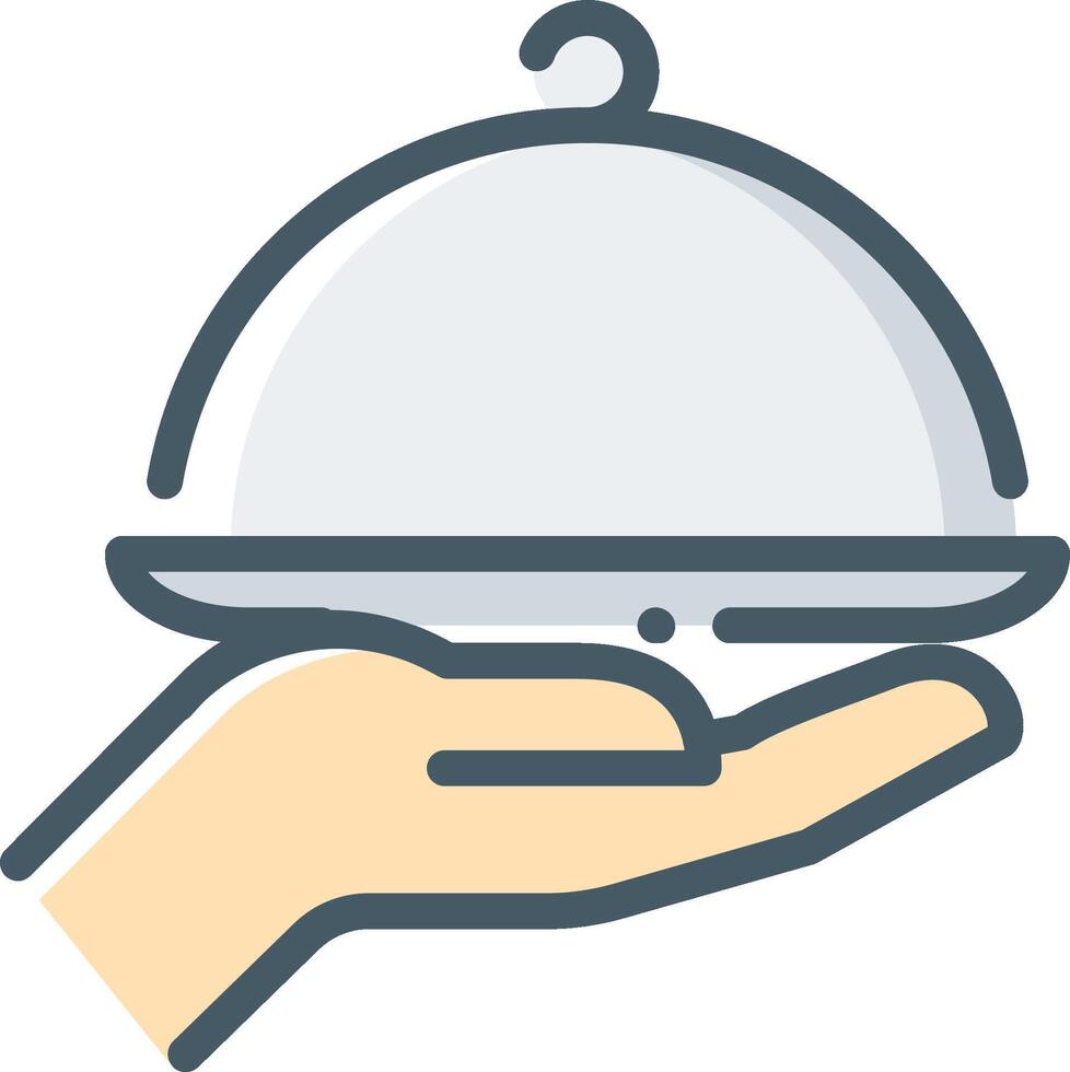 A hand holding a tray with a dish on it vector