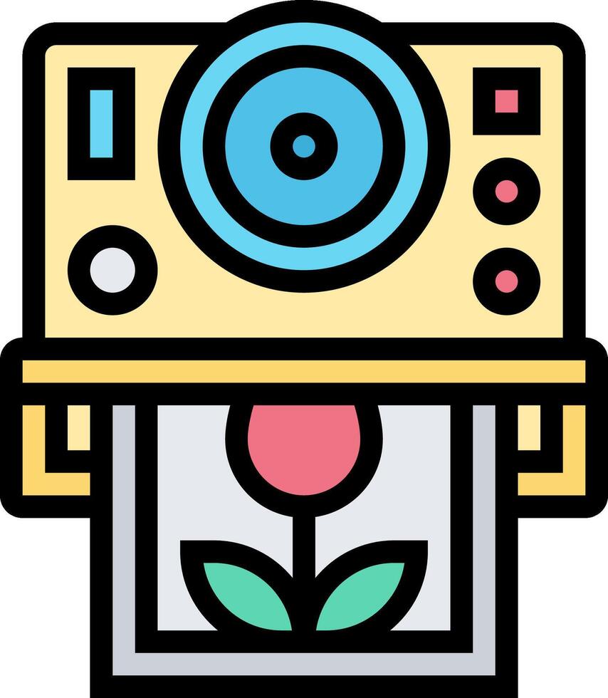 A camera with a flower in it vector