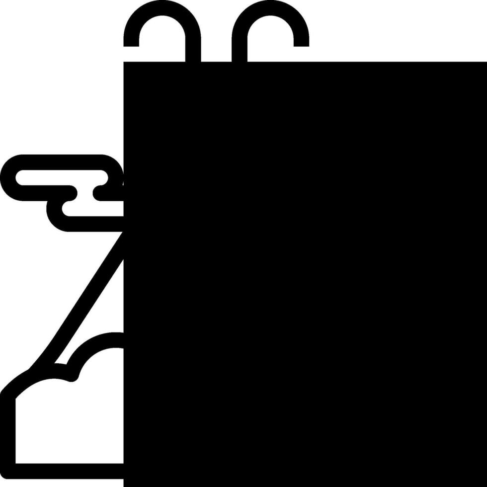 A black and white image of a black and white sign vector