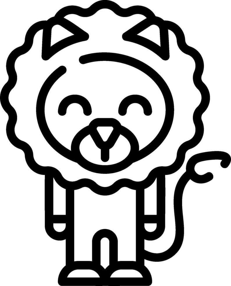 A cartoon lion with a smile on its face vector