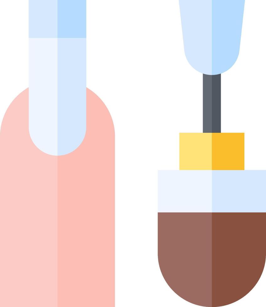 A nail polish brush and bottle of nail polish vector