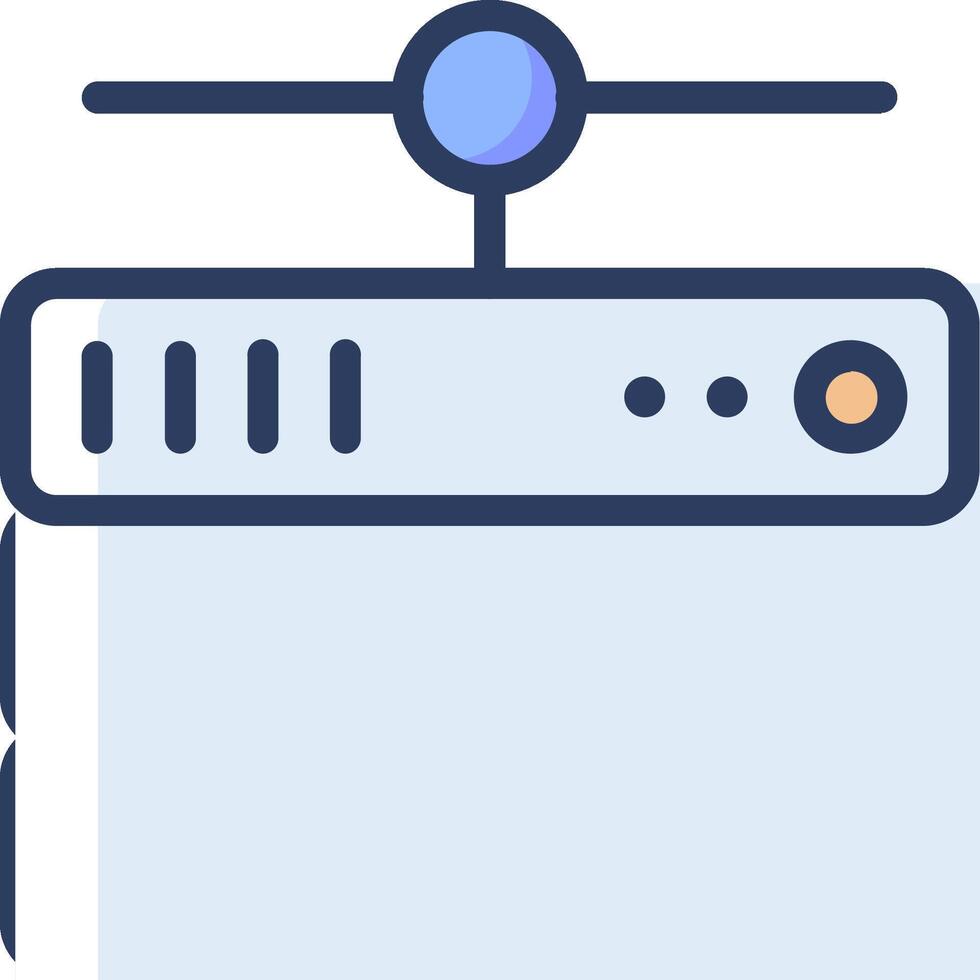 un computadora con un monitor y un enrutador vector