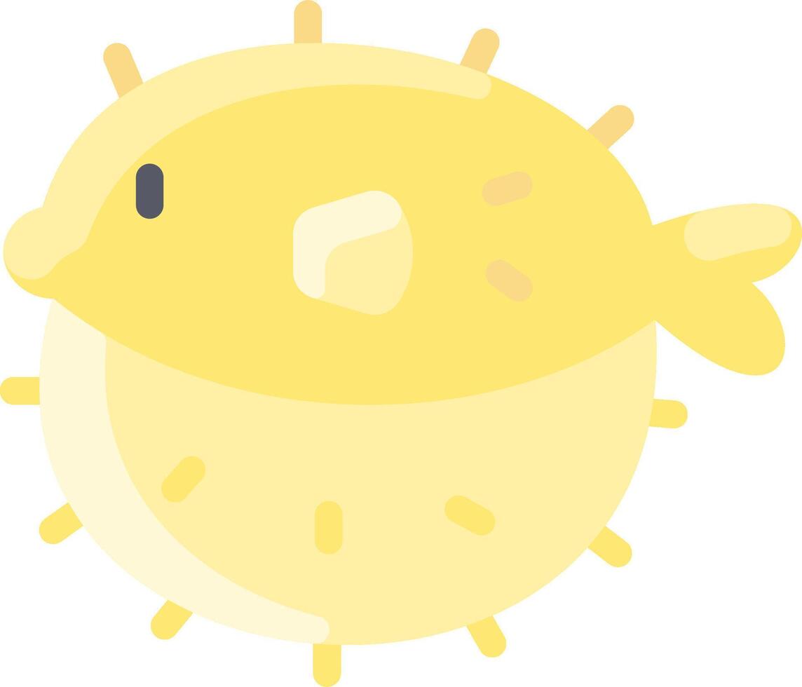 A yellow puffer fish with a white background vector