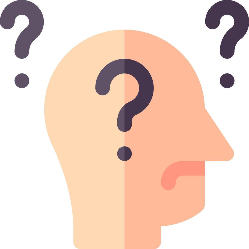 A man's head with question marks on it vector