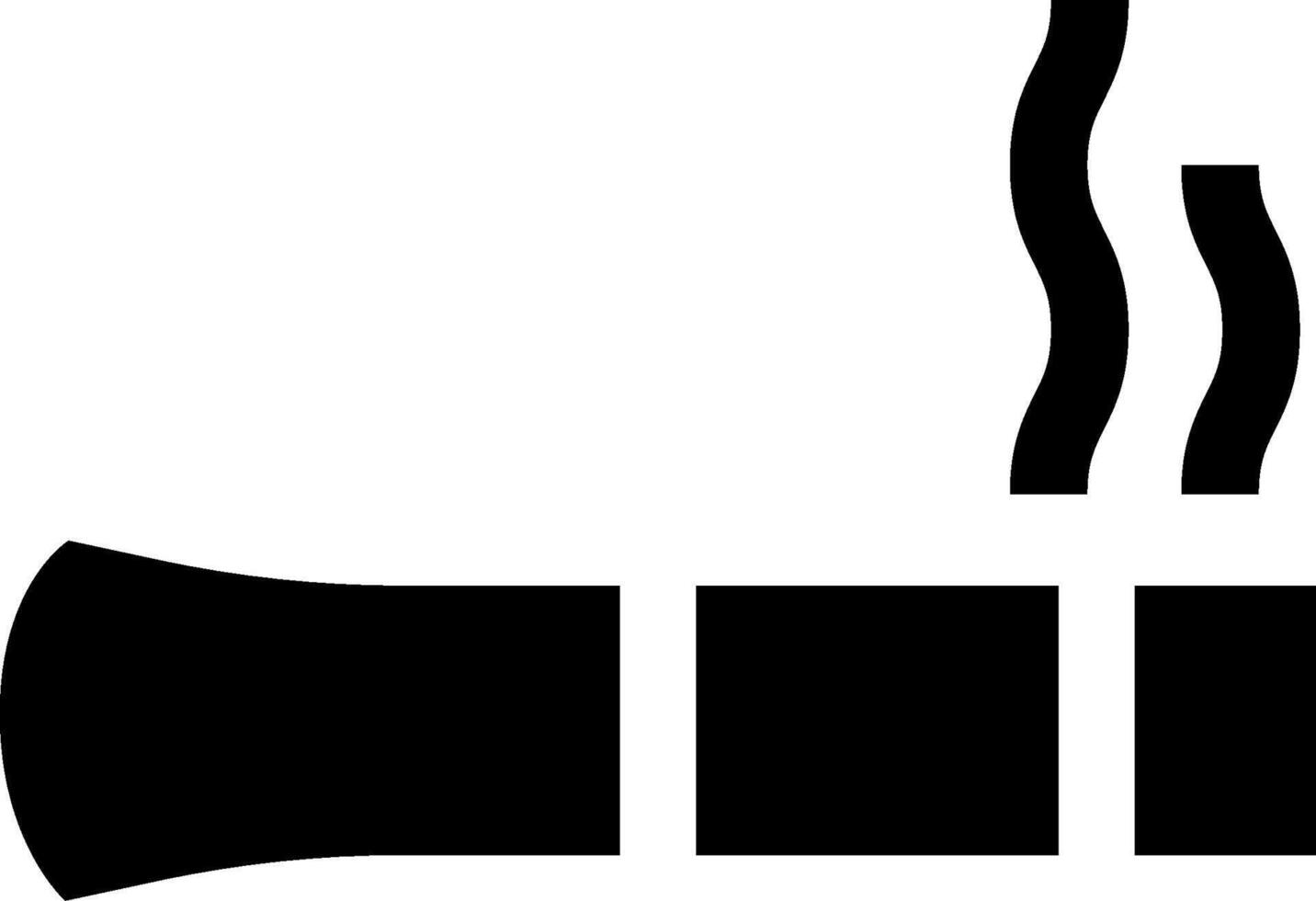 A black and white icon of a cigarette vector
