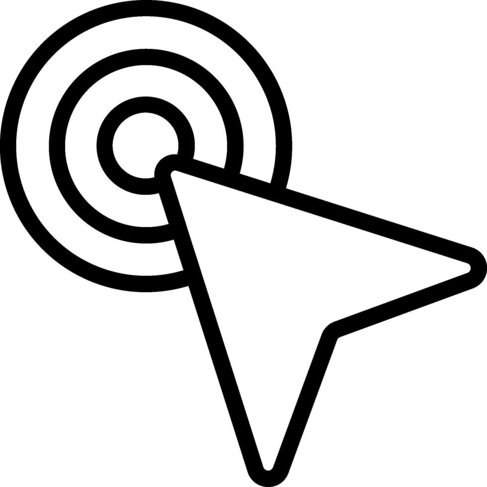 A black and white icon of a target vector