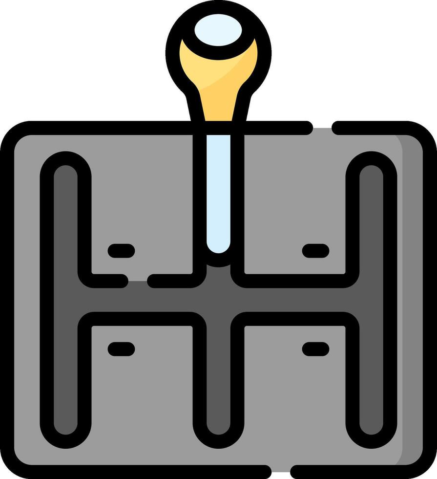 A black and white image of a button with a handle vector