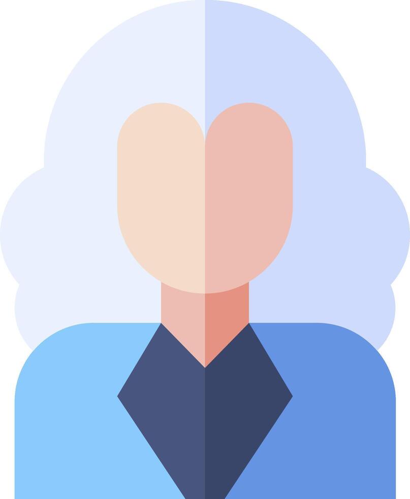 A woman with long white hair and a blue shirt vector