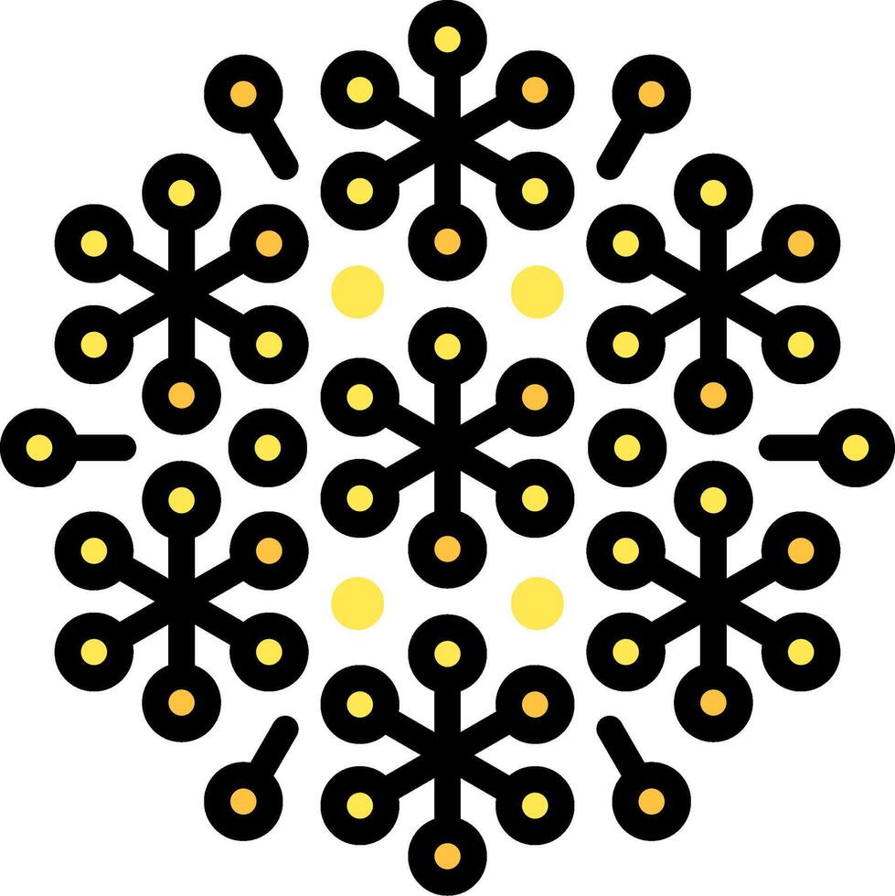 A black and yellow snowflake pattern on a white background vector