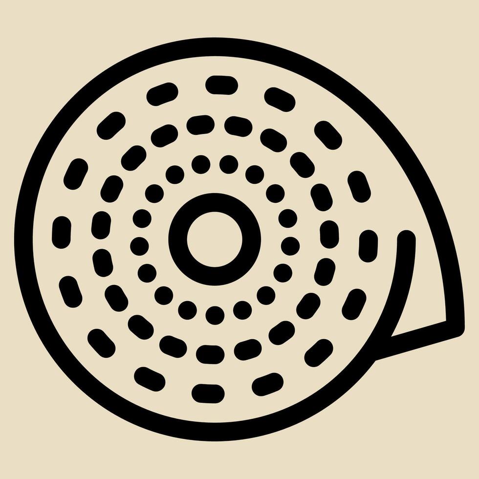 A black and white illustration of a roll of toilet paper vector