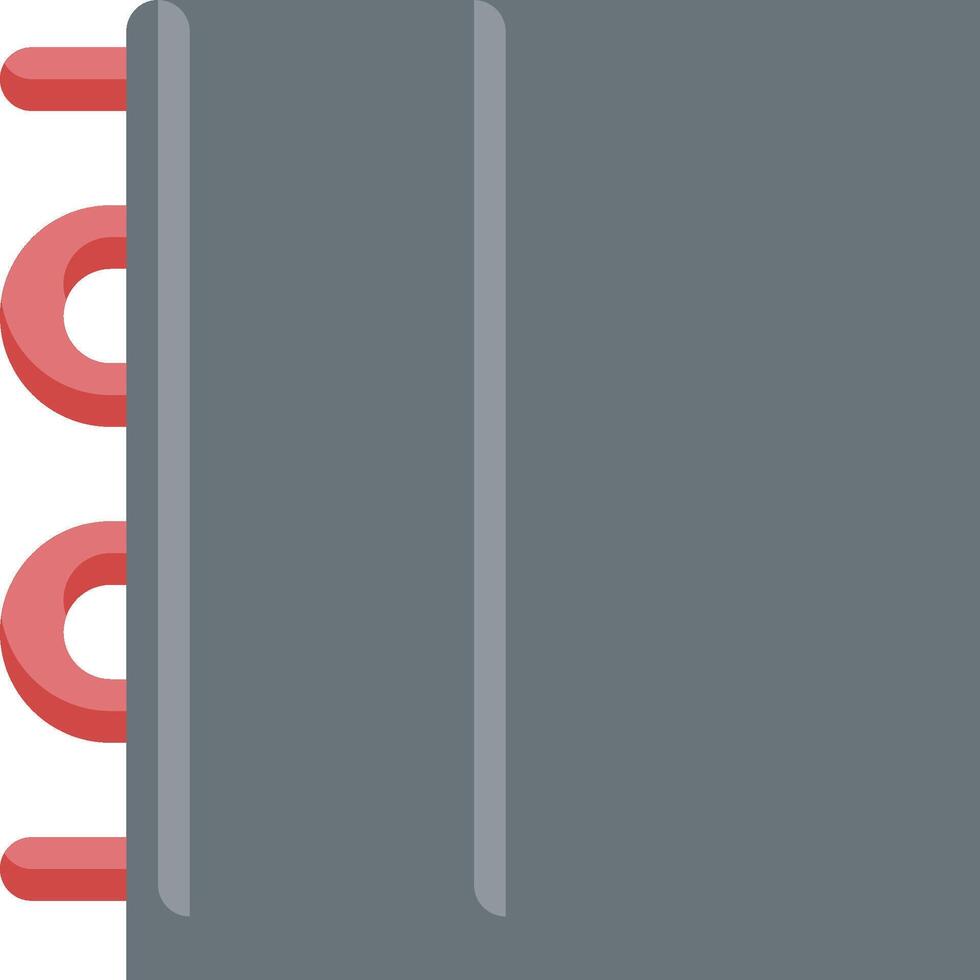 A gray notebook with red lines on it vector