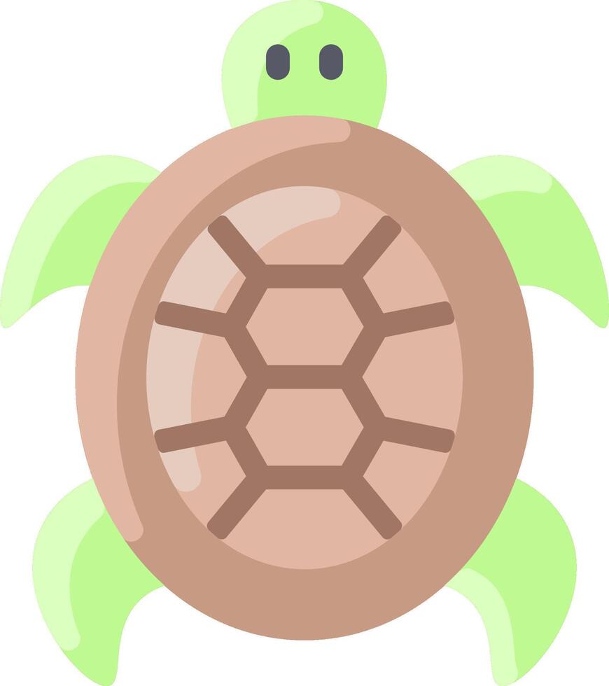 A turtle with a brown shell and green eyes vector