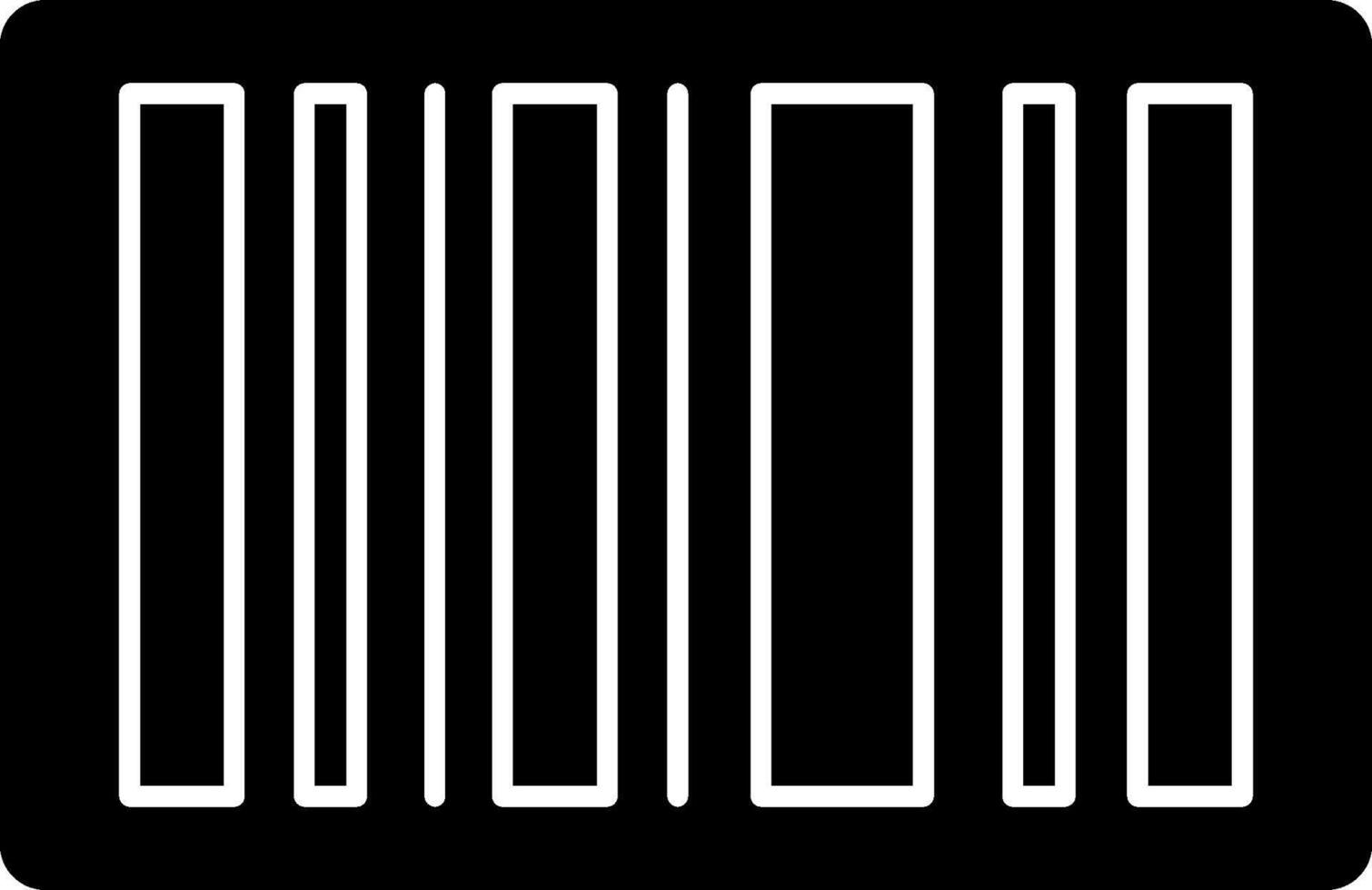 A barcode icon on a black background vector