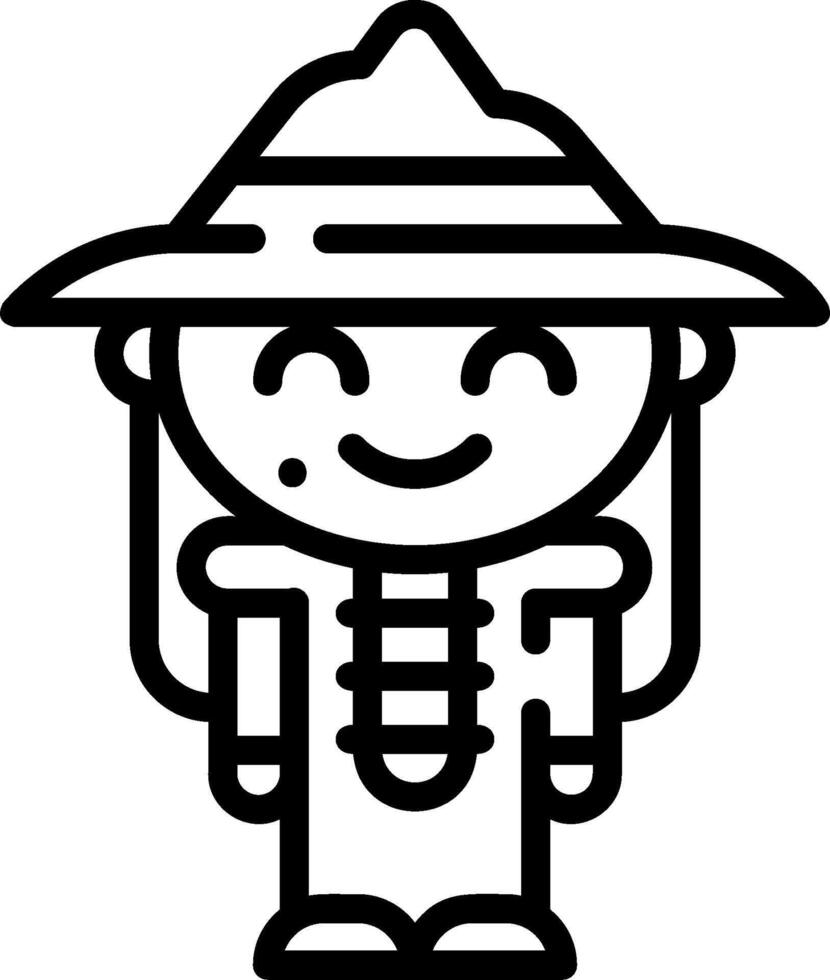 A cartoon character wearing a hat and holding a bow vector