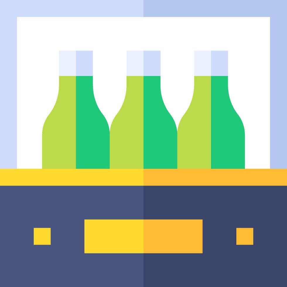 A flat icon of three bottles of beer vector