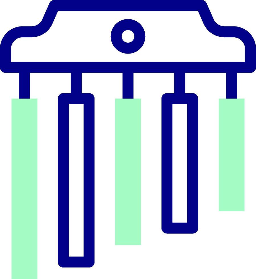A blue and green icon of a clock vector