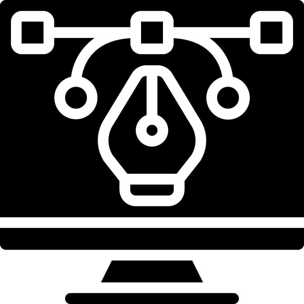 A computer monitor with a pen and a computer vector