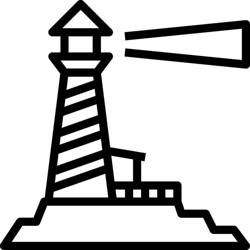 A black and white illustration of a lighthouse vector