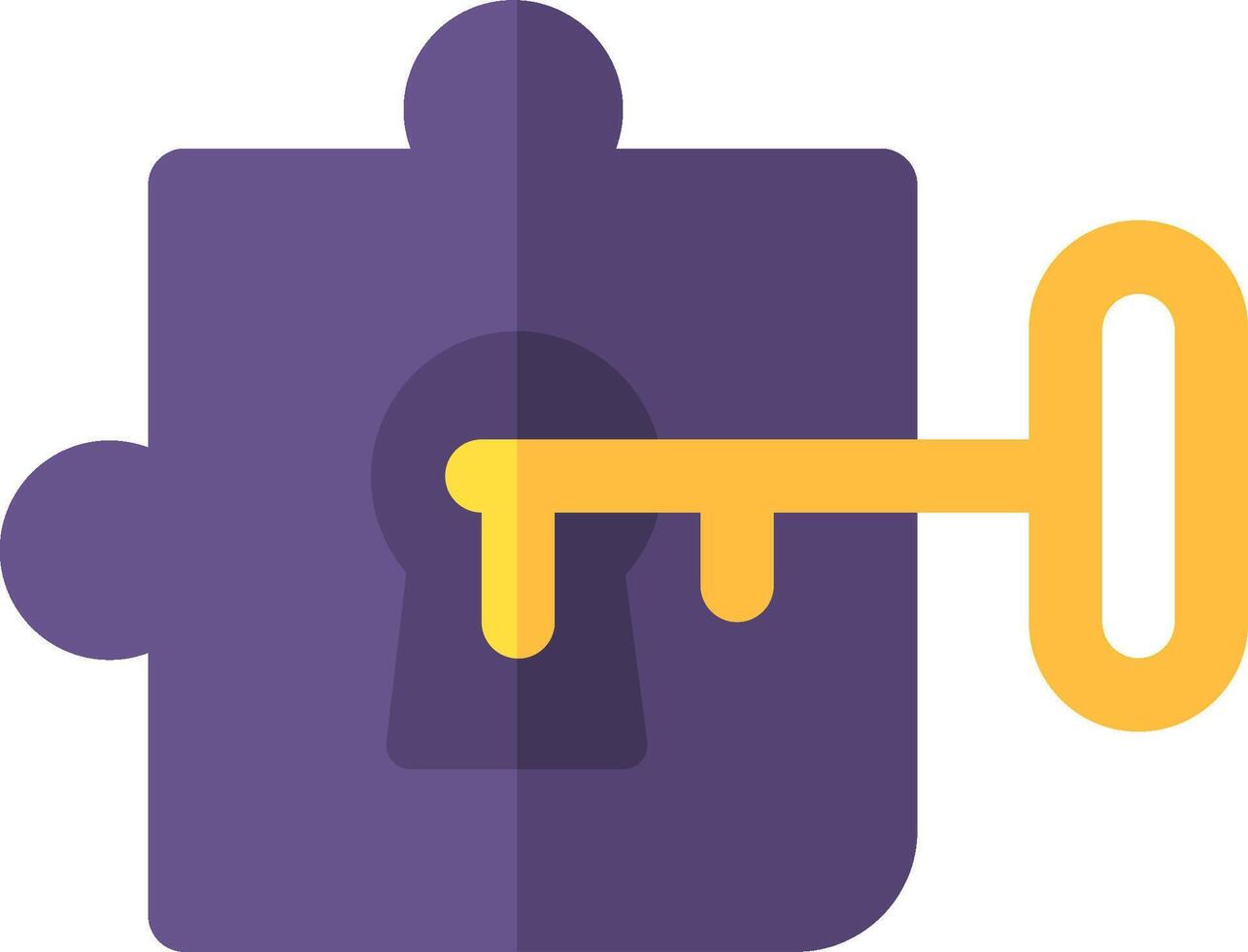 A key is in a puzzle piece vector