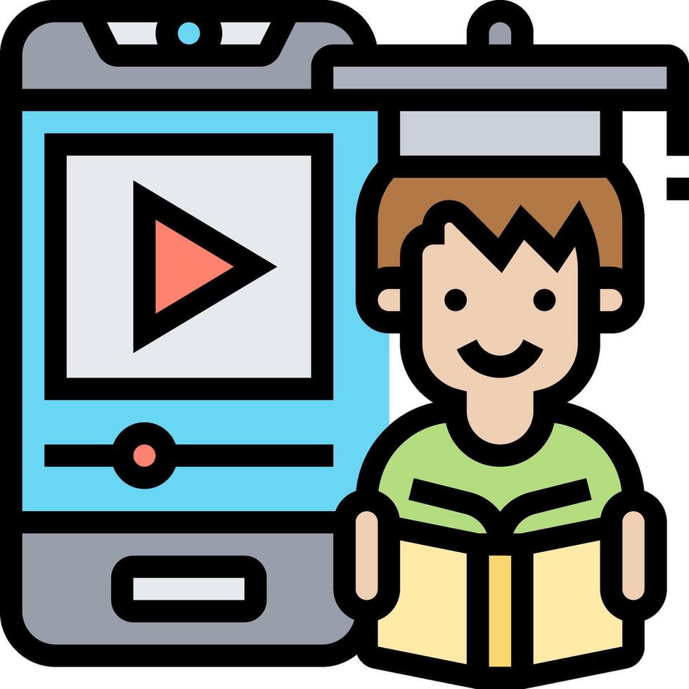 A man is reading a book and holding a tablet vector