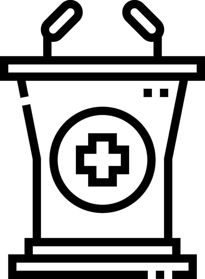 A black and white image of a medical box vector