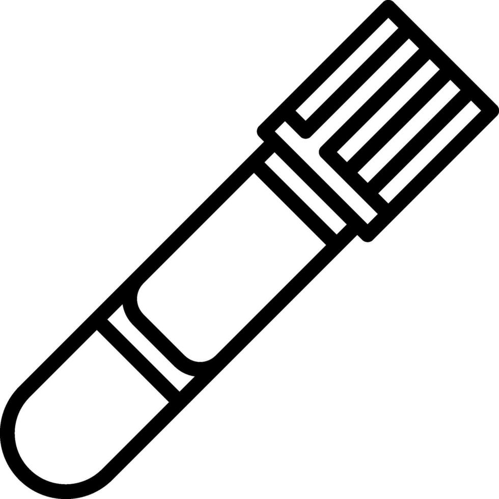 A black and white drawing of a tube with a needle vector