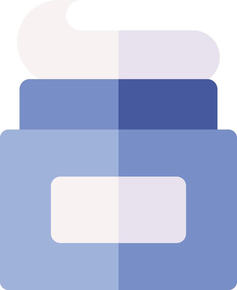 A blue container with a white lid vector