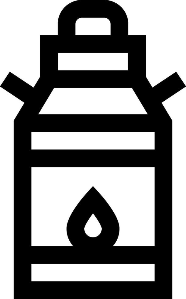 A black and white icon of a can of oil vector