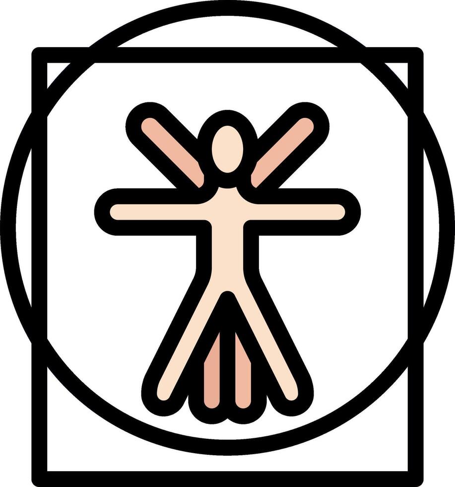 A person is standing in a circle with a cross in the middle vector