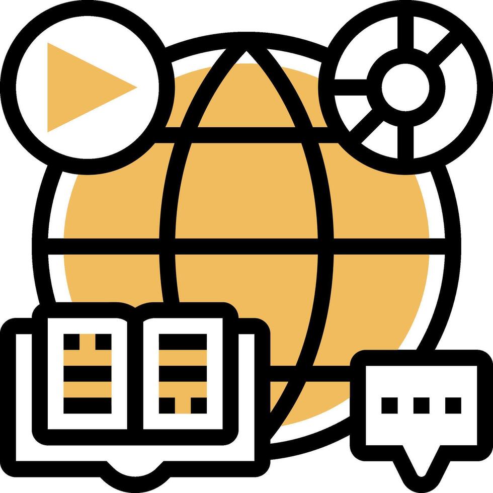 A globe with a book, a book, and a microphone vector