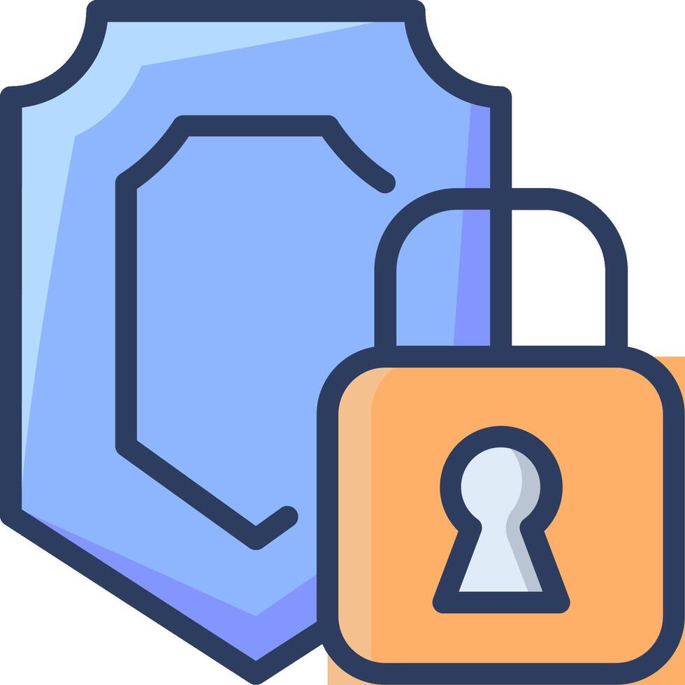 A shield and padlock icon vector