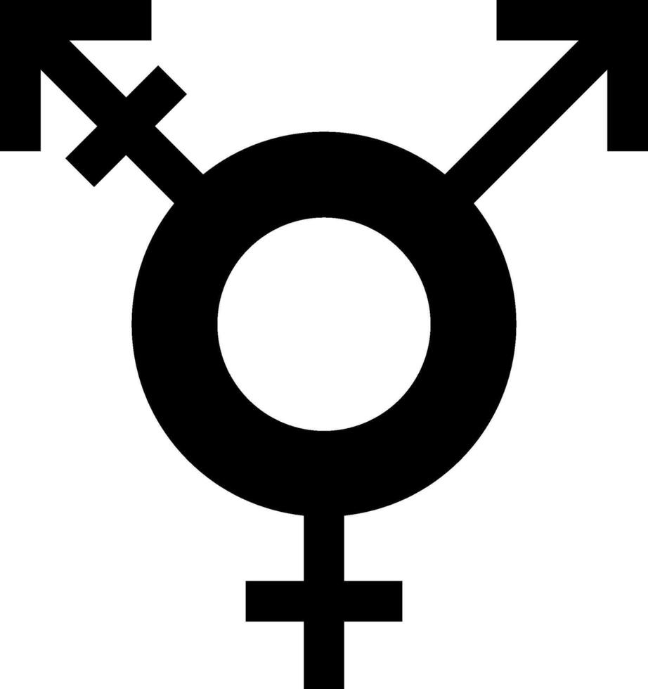 A black and white image of a male and female symbol vector