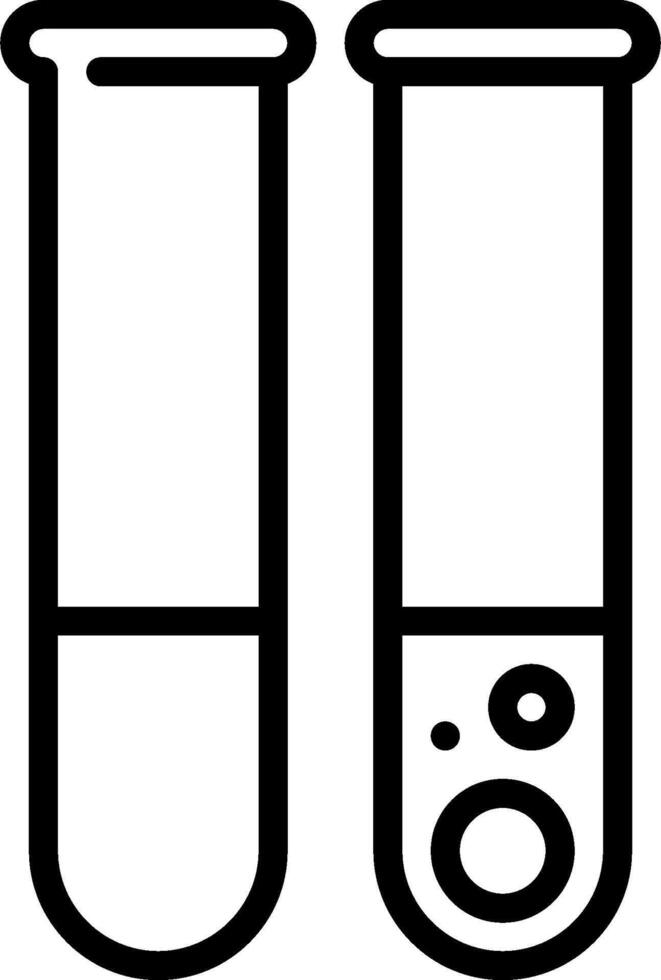 A black and white illustration of two test tubes vector