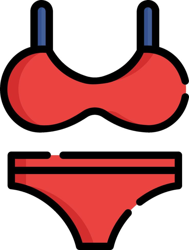 A red bikini and a blue one vector