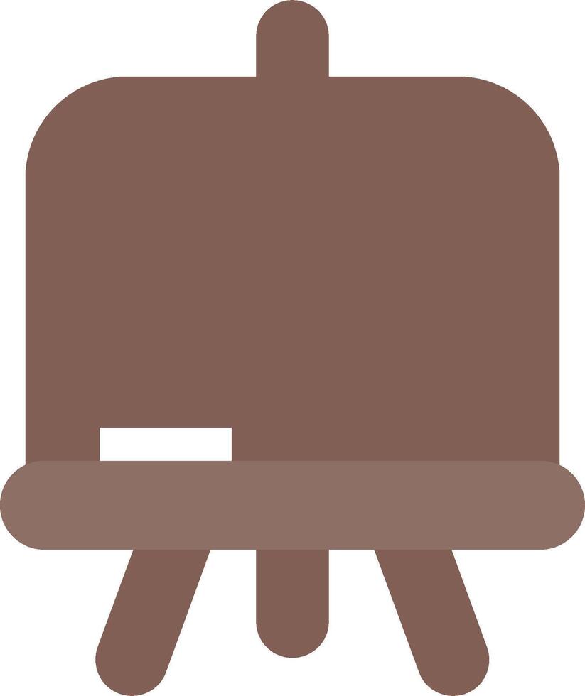 A brown easel with a wooden stand vector