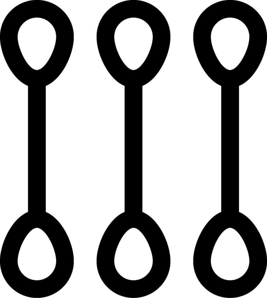 Four black and white lines with four circles vector