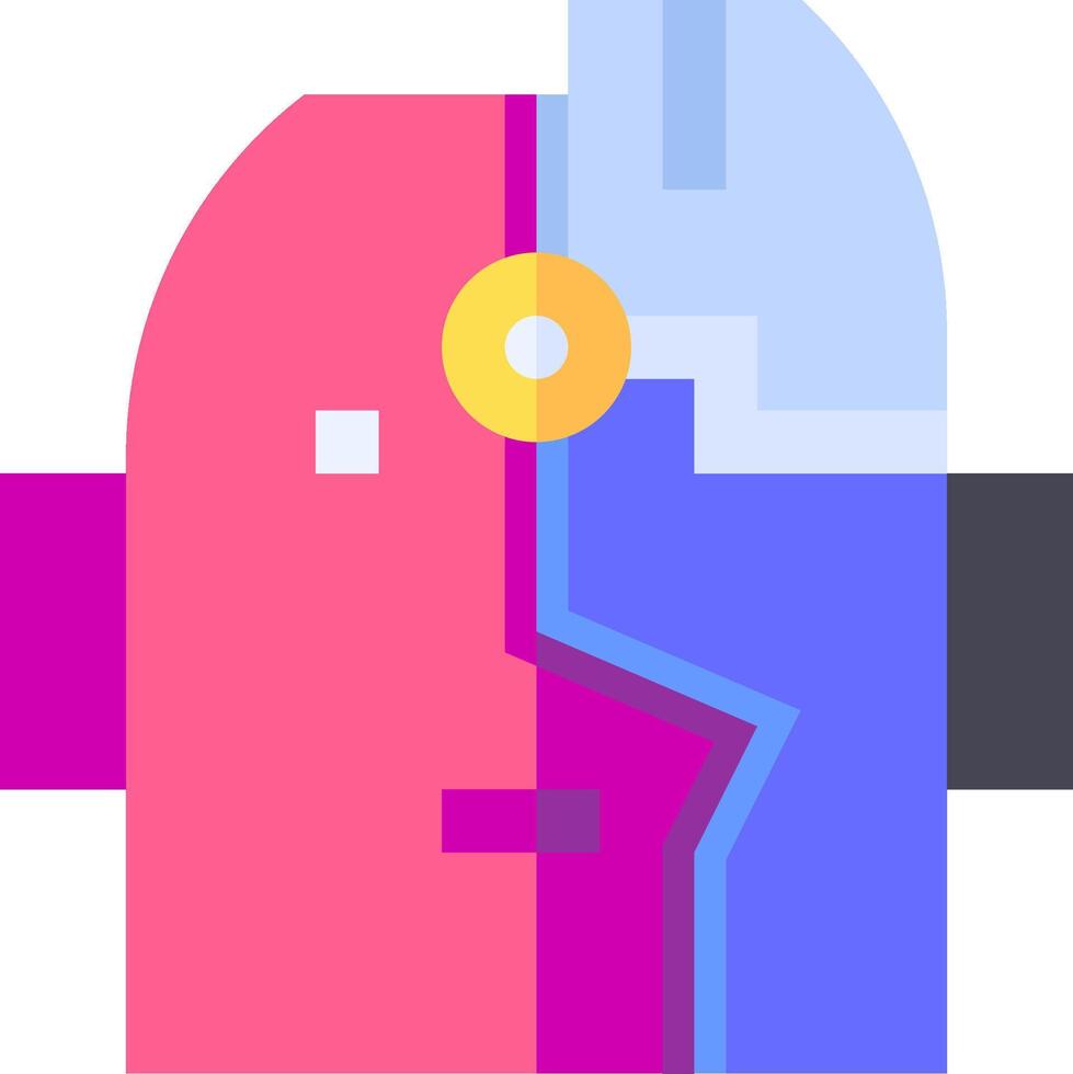 A cartoon face with a blue and pink background vector