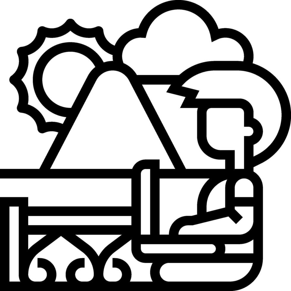 A man sitting at a table with a laptop vector