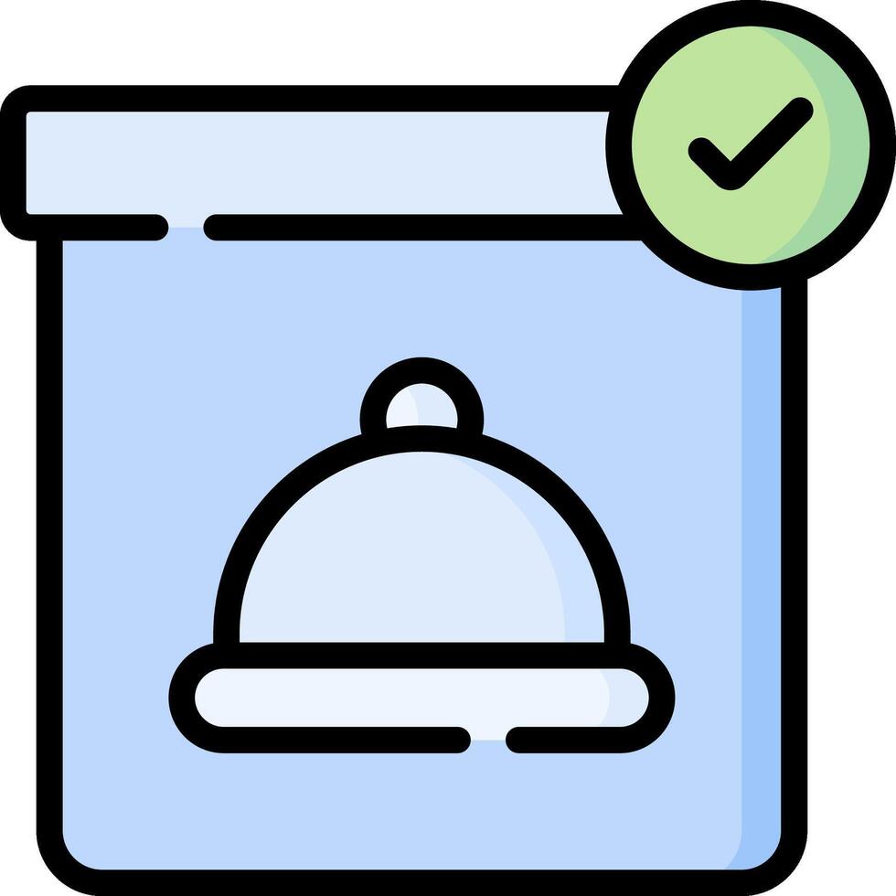 A box with a lid and a check mark on it vector