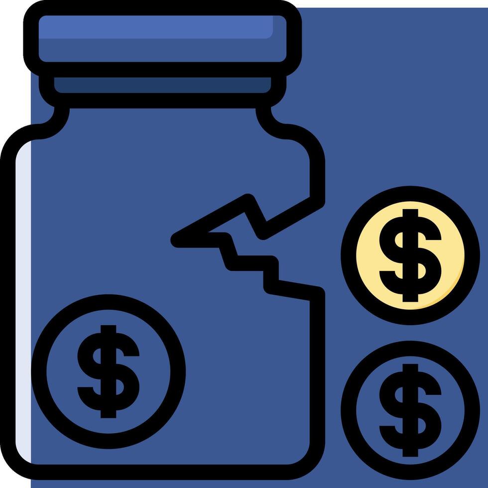 A jar with money and a dollar sign vector