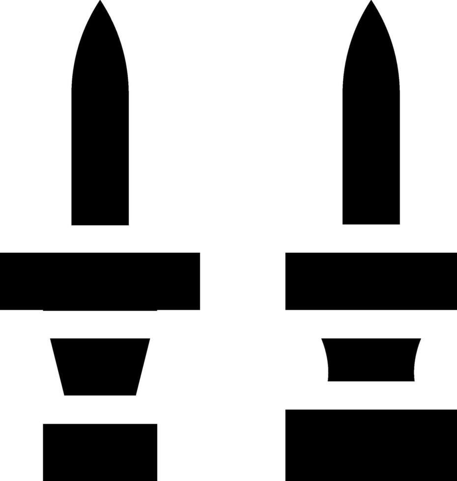 Two black and white symbols of two knives vector