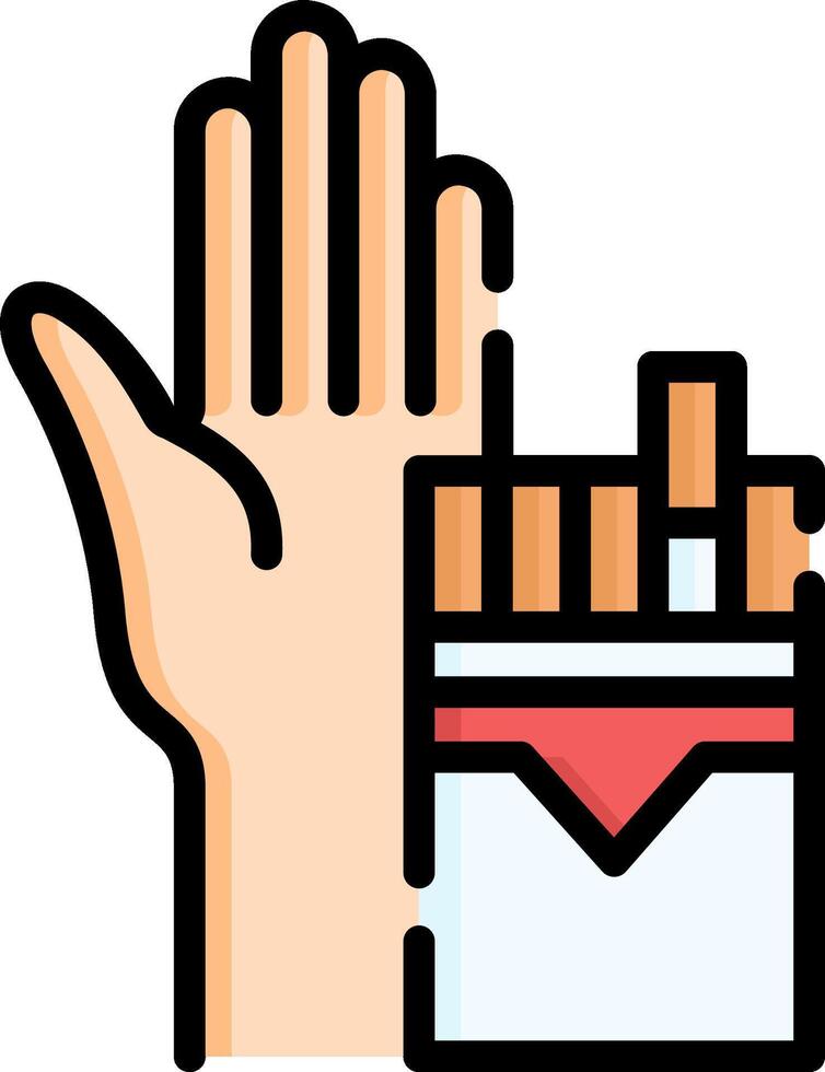 A hand holding a cigarette and a cigarette pack vector
