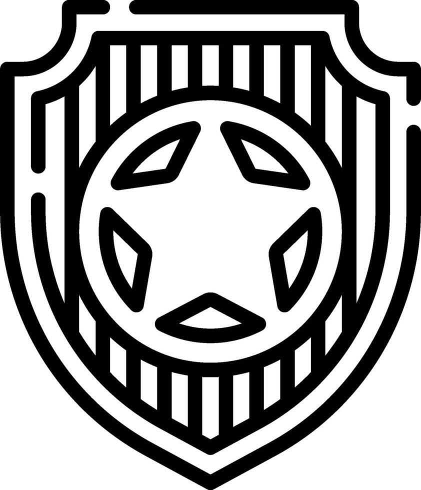 A black and white logo of a shield with a star in the center vector