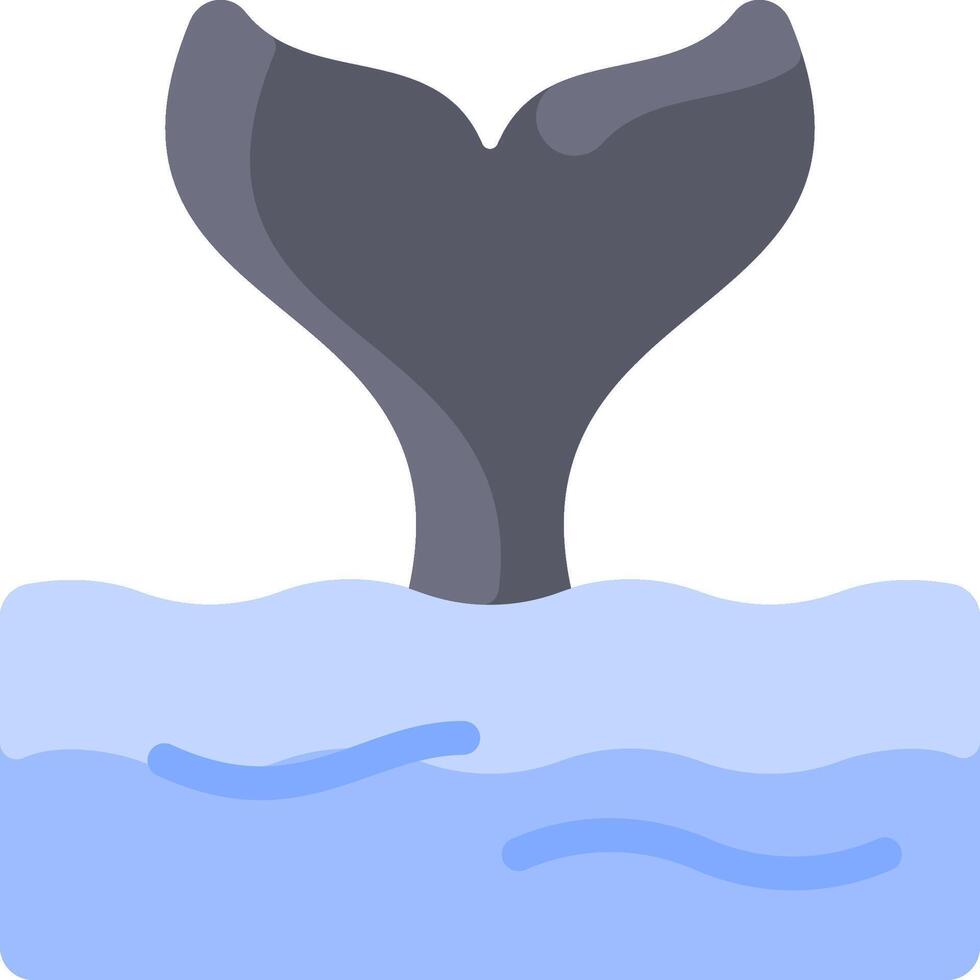 Whale tail fluke icon in flat style illustration vector