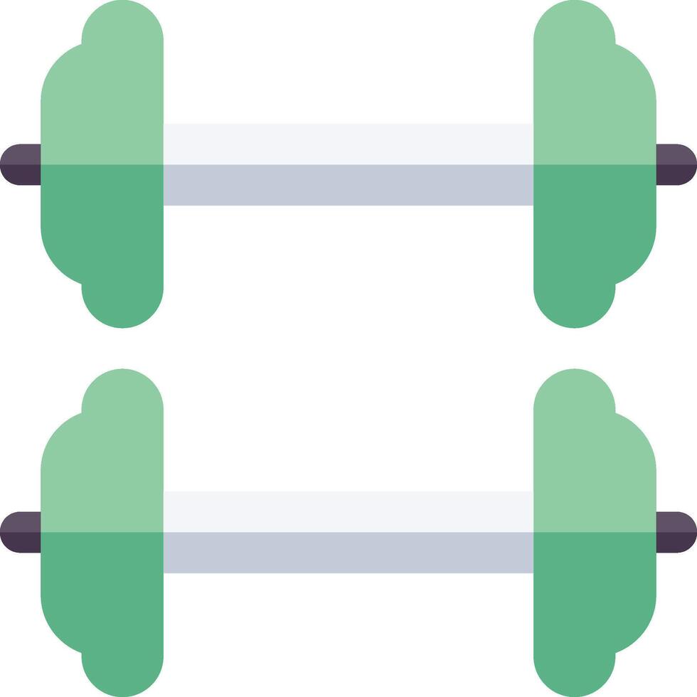 Two green dumbbells on a white background vector